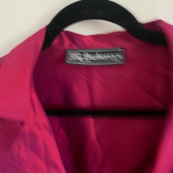 Vintage Burberry Pink Silk Button Up, size 6 - Picture 3 of 5